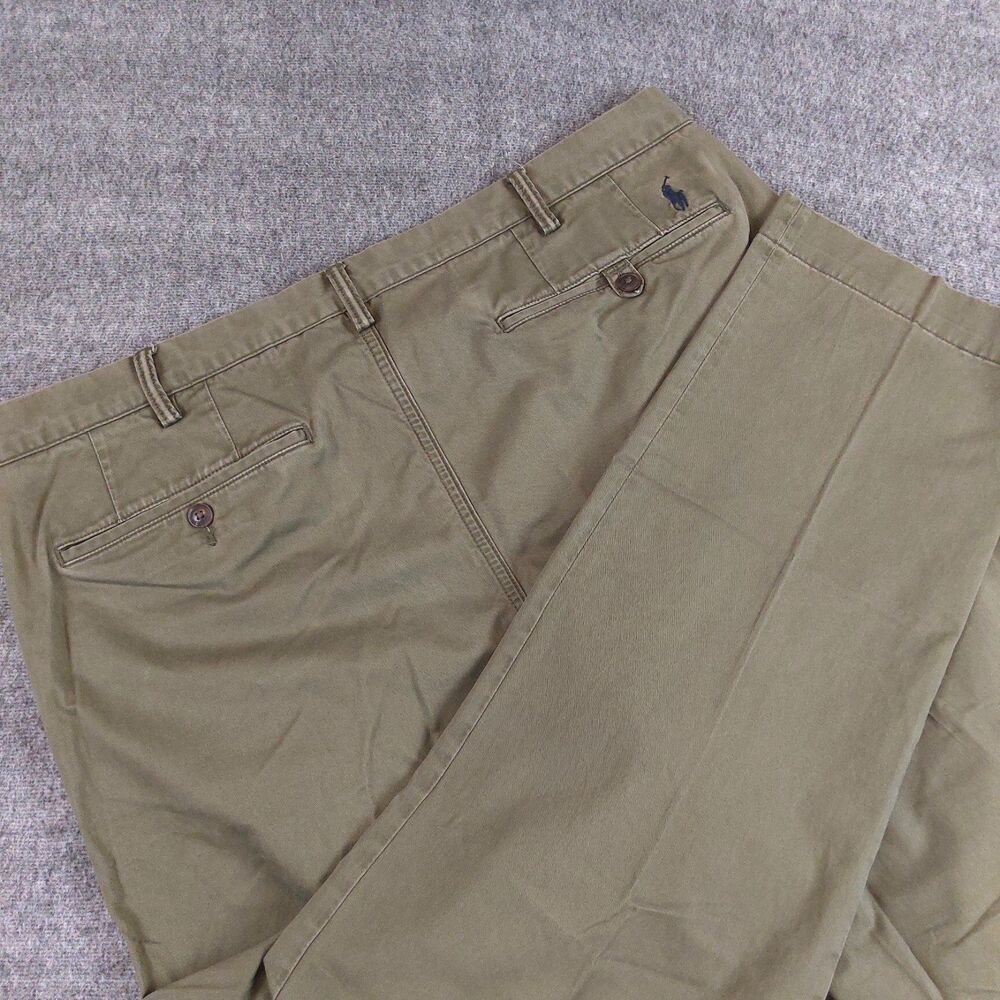 Polo Ralph Lauren Stretch Straight Fit Chino Pants Mens 40X30 Green Cotton Twill